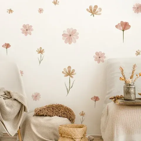 Boho-Blumen-Wandsticker