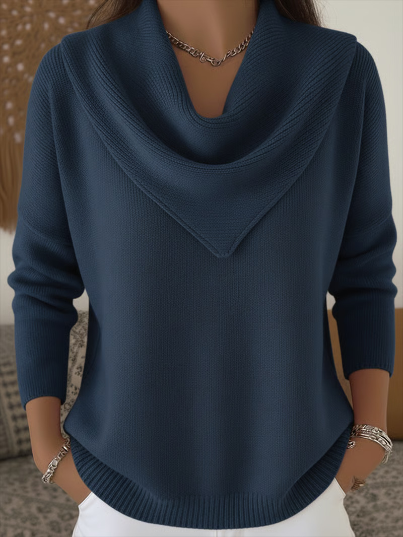 Damen Lockerer Strickpullover in Uni 4