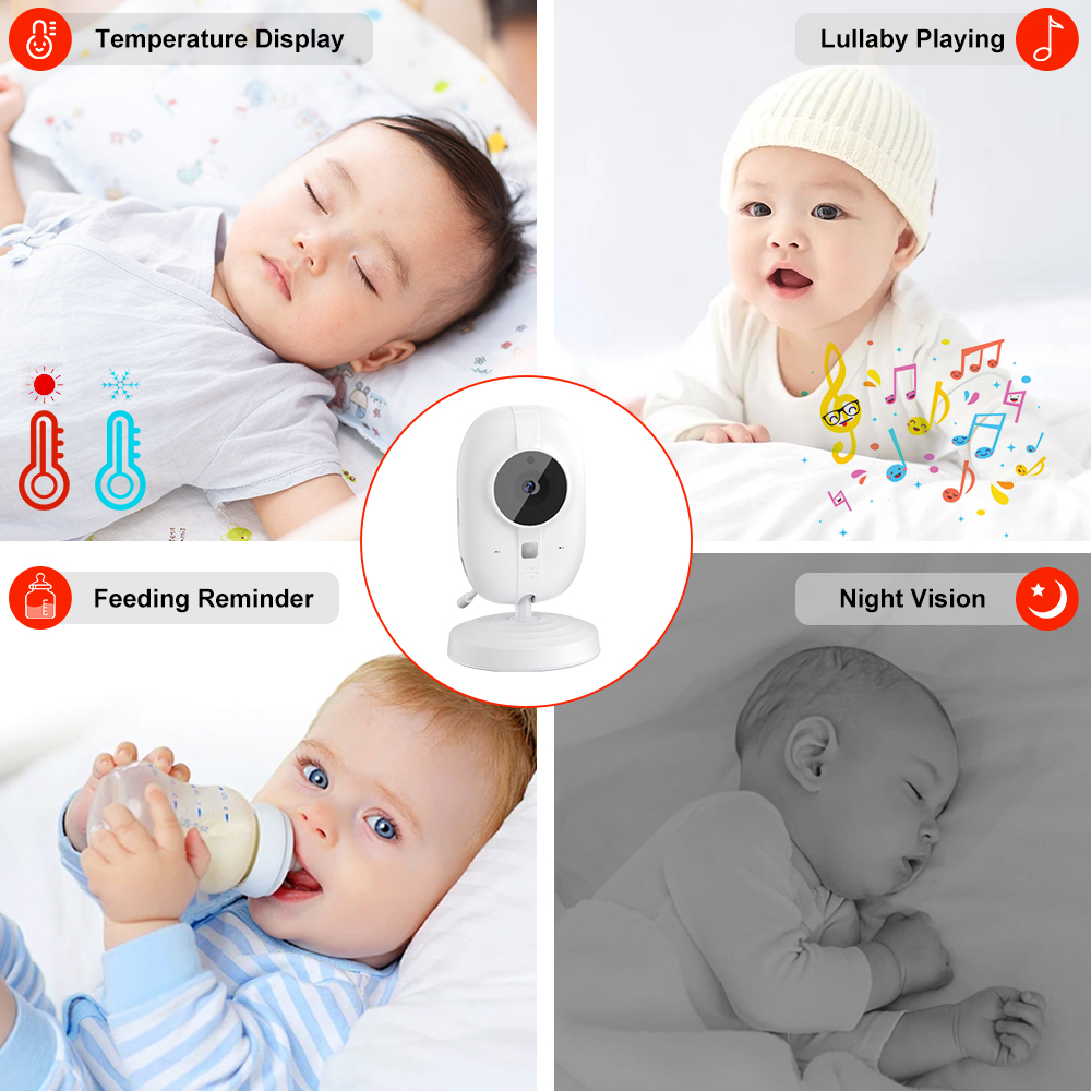 Babyphone mit 3,5 Zoll Display und Nachtsicht 3