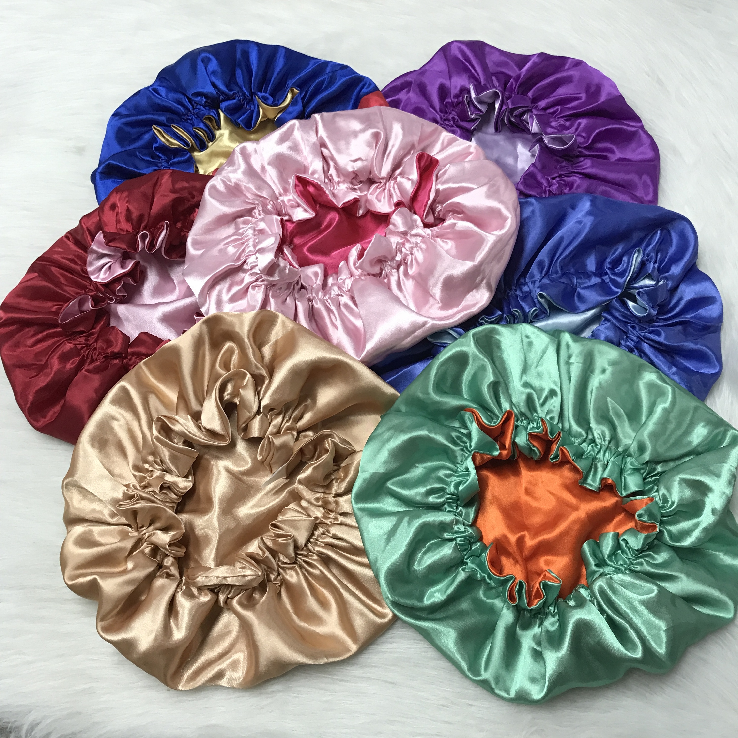 Seidige Doppelseiten-Satin-Schlafhaube 2