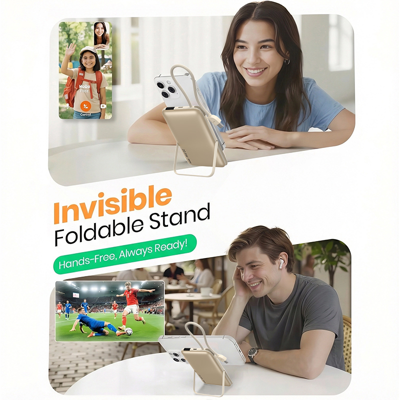 3-in-1 Powerbank 10000mAh mit Faltständer 2