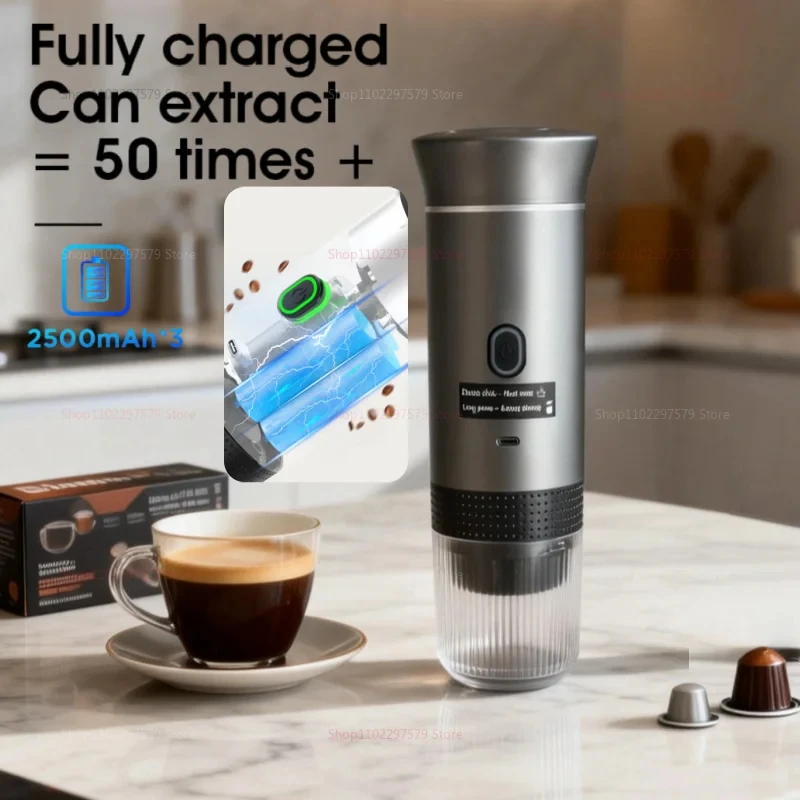 Kabellose Camping-Espressomaschine für Kapseln und Pulver 4