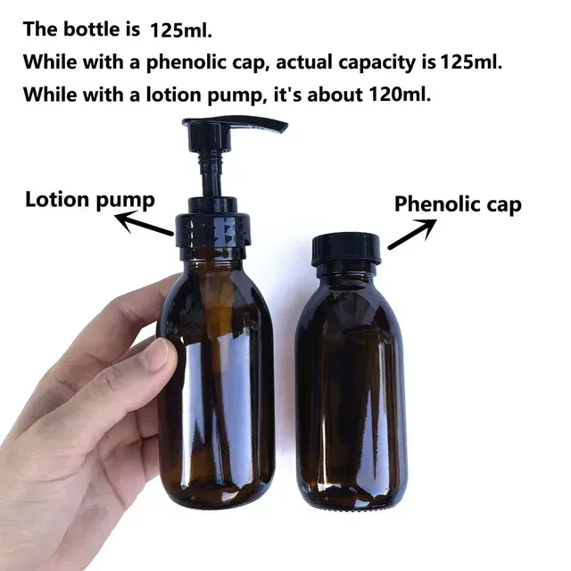 Bernstein-Glasflasche mit Pumpe 2