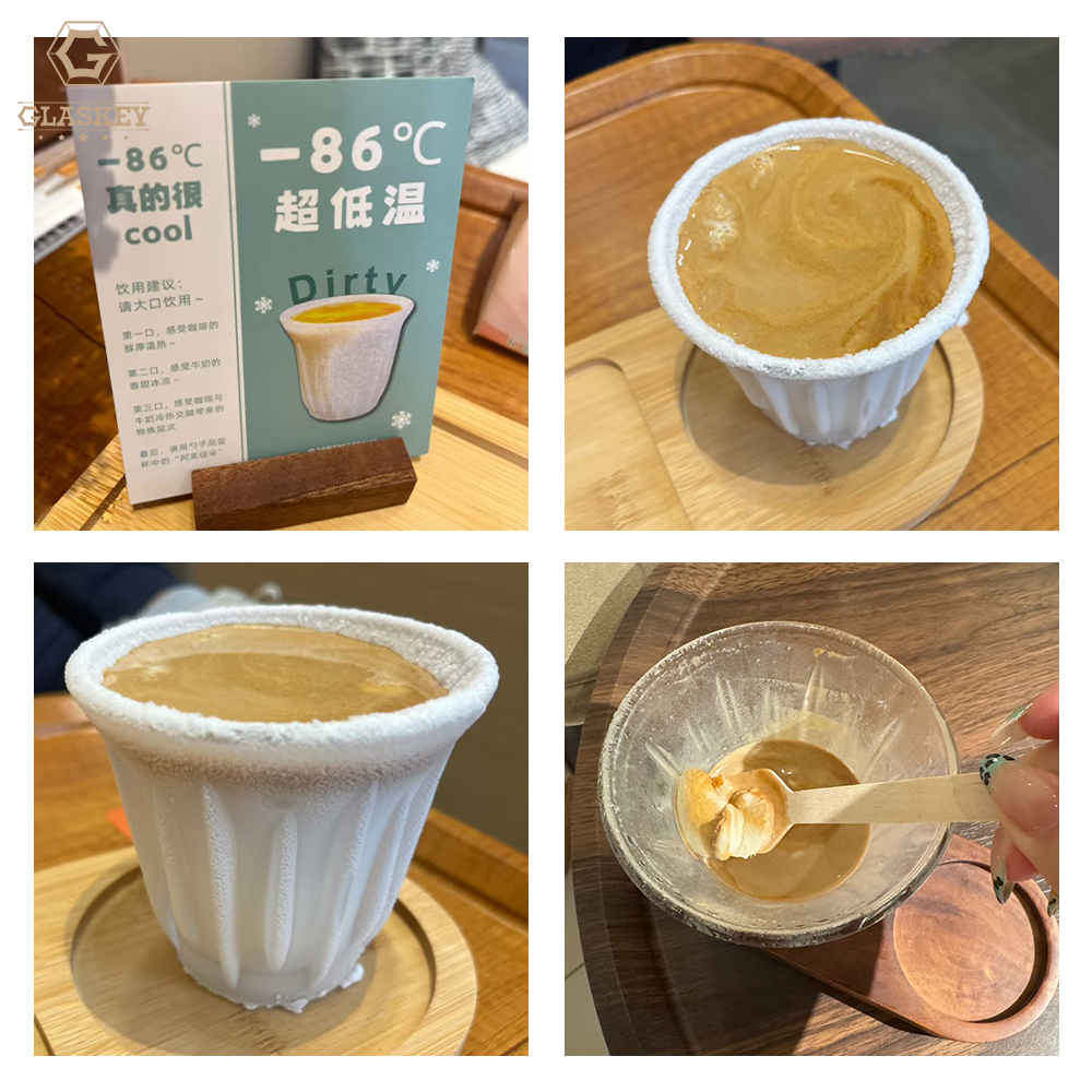 Bleifreie Espresso-Glastasse mit Streifenmuster 3