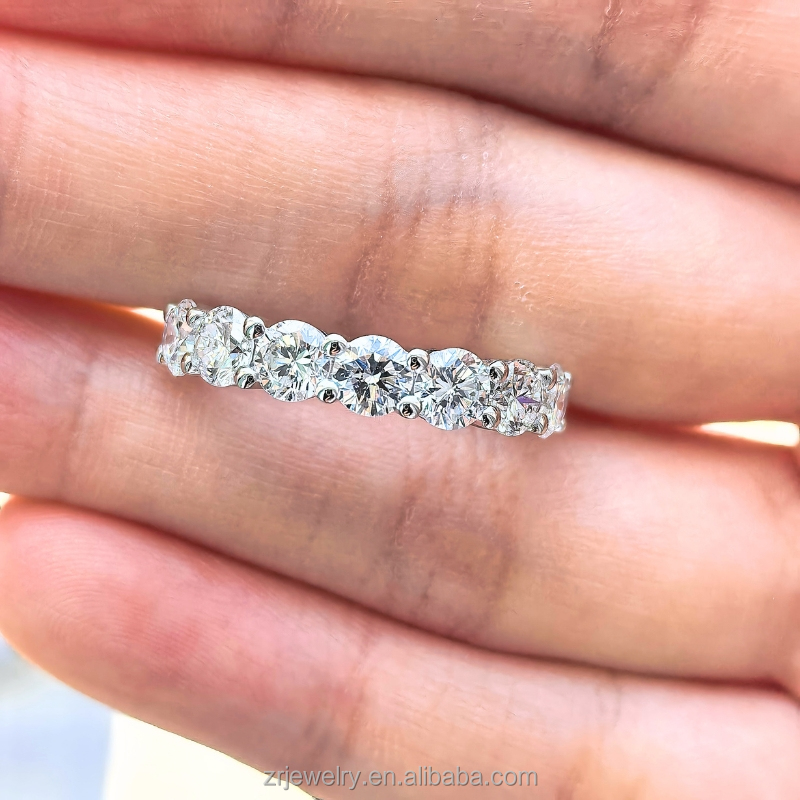 14K Gold Labordiamant Memoire Ring Rund 2