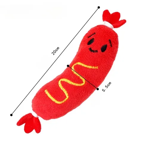 Plüsch-Hot-Dog-Hundespielzeug
