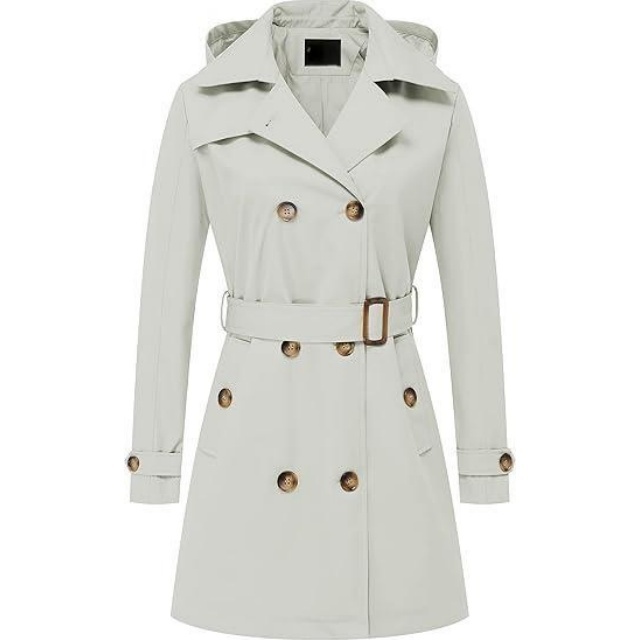 Eleganter Wasserdichter Trenchcoat mit Kapuze 3
