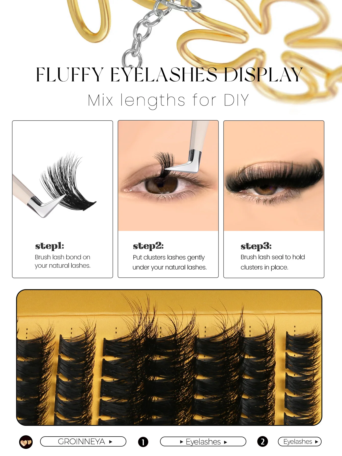 C-Locken Cluster-Wimpern im Mixtray 3