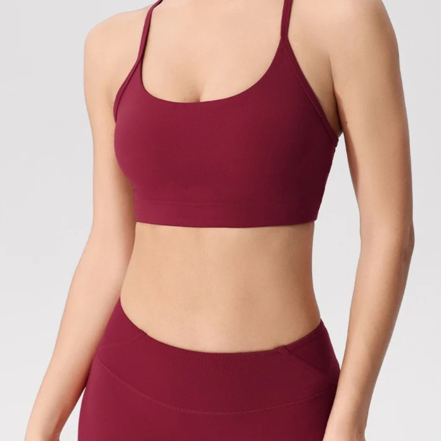 Racerback Sport-BH in Uni-Farbe mit Mittelhalt 4