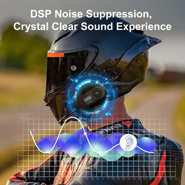 Bluetooth-Motorradhelm-Headset mit FM-Radio 3