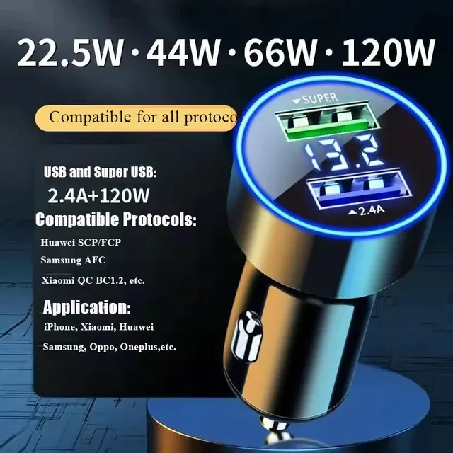 Auto-Ladeadapter mit LCD-Display und Voltmeter 4