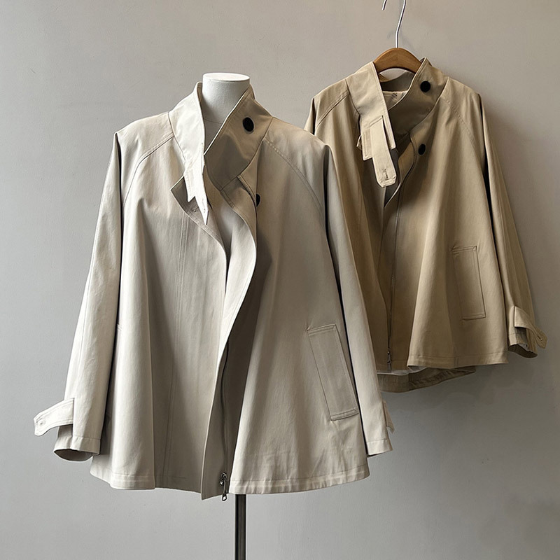 Damen Trenchcoat locker geschnitten Baumwolle 2