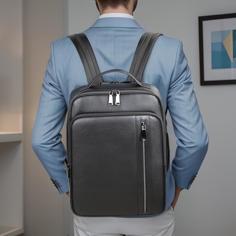 Herren-Lederrucksack mit großem Fassungsvermögen