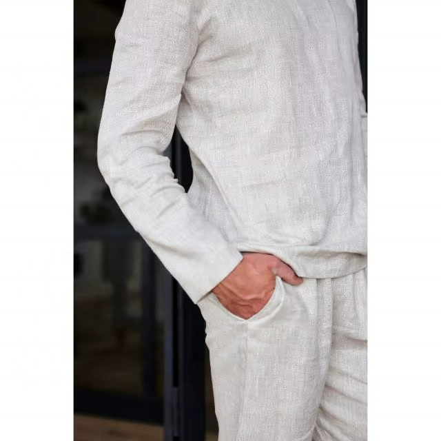 Leinen-Langarmshirt für Herren, lockere Passform 2