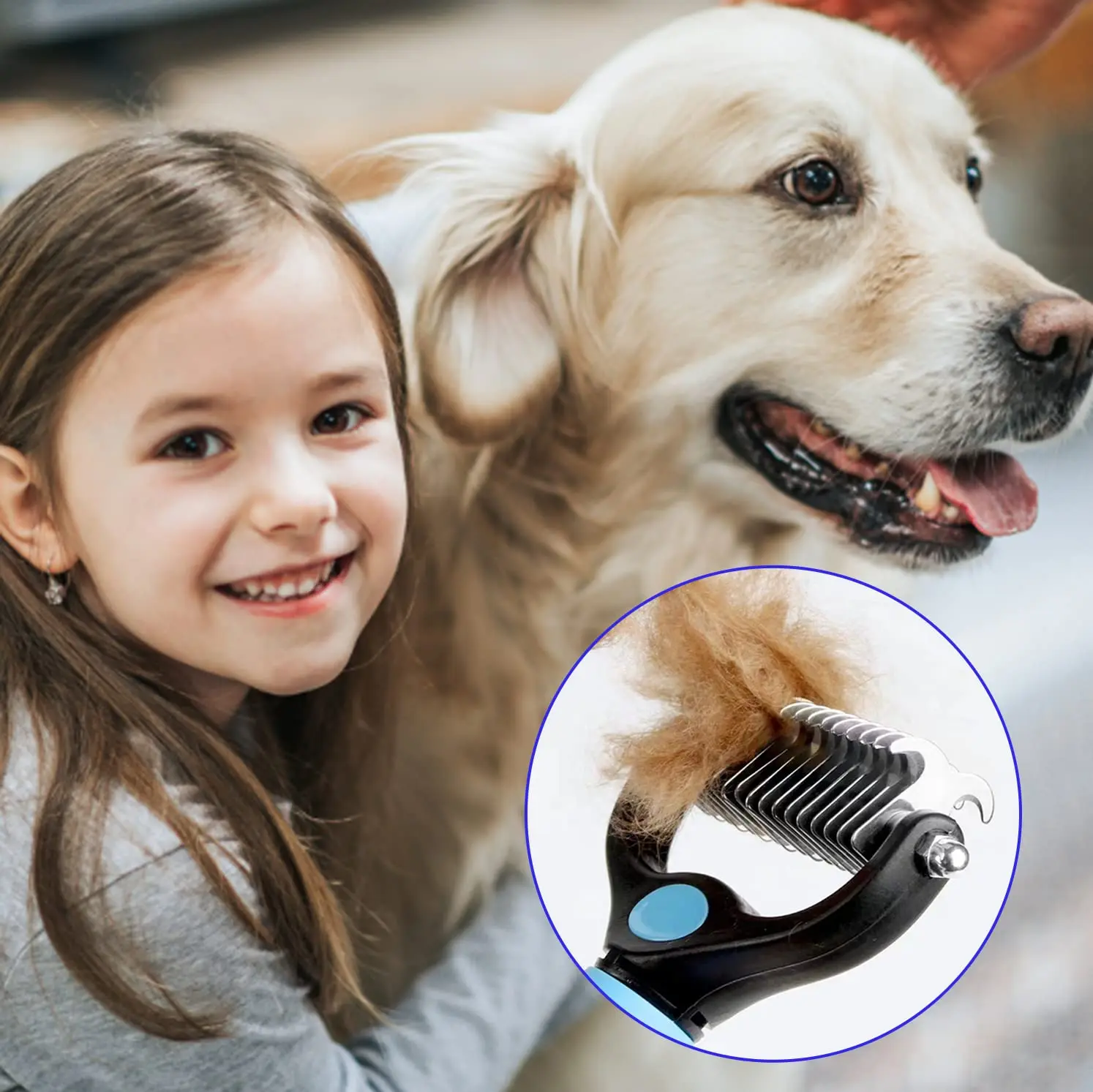 Hunde-Entfilzungsbürste mit Knotenschneider 4