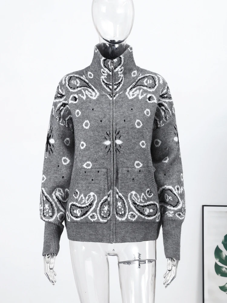 Jacquard-Strickjacke
