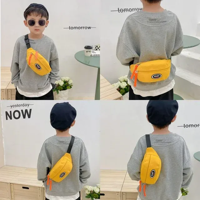 Kinder-Brusttasche aus Leinwand mit Reißverschluss 2