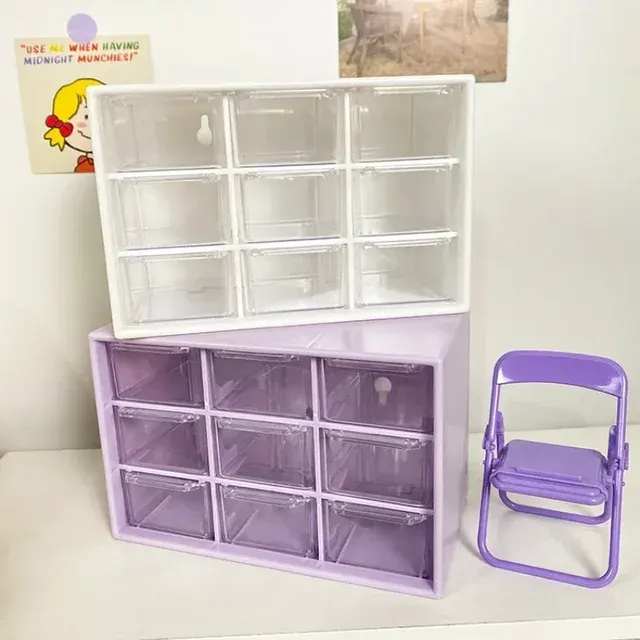 Transparenter 9-Fächer Schreibtisch-Organizer 4