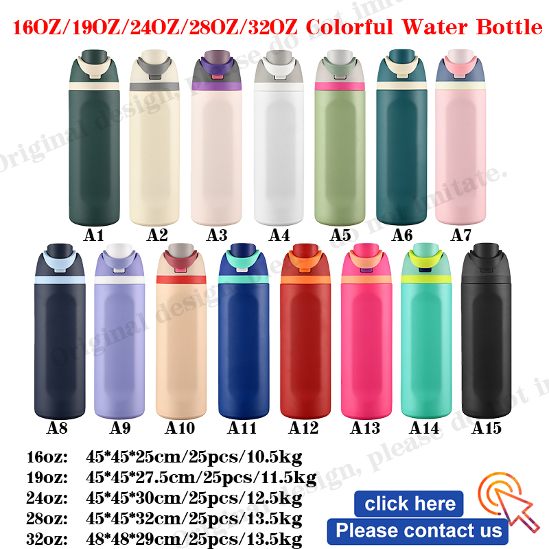 Edelstahl-Vakuum-Trinkflasche mit Deckel, 16–32 oz 4