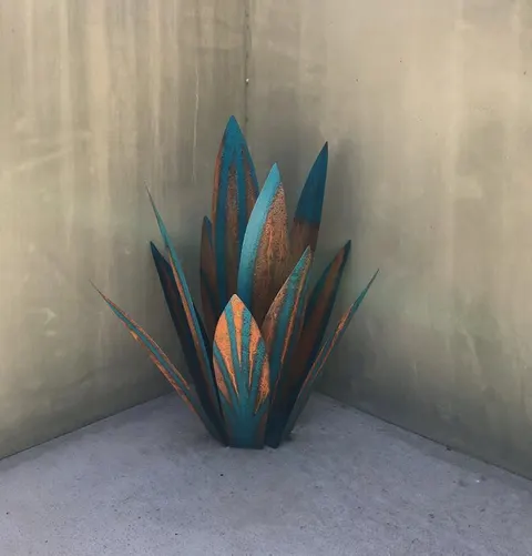 Metall-Agave Gartendeko