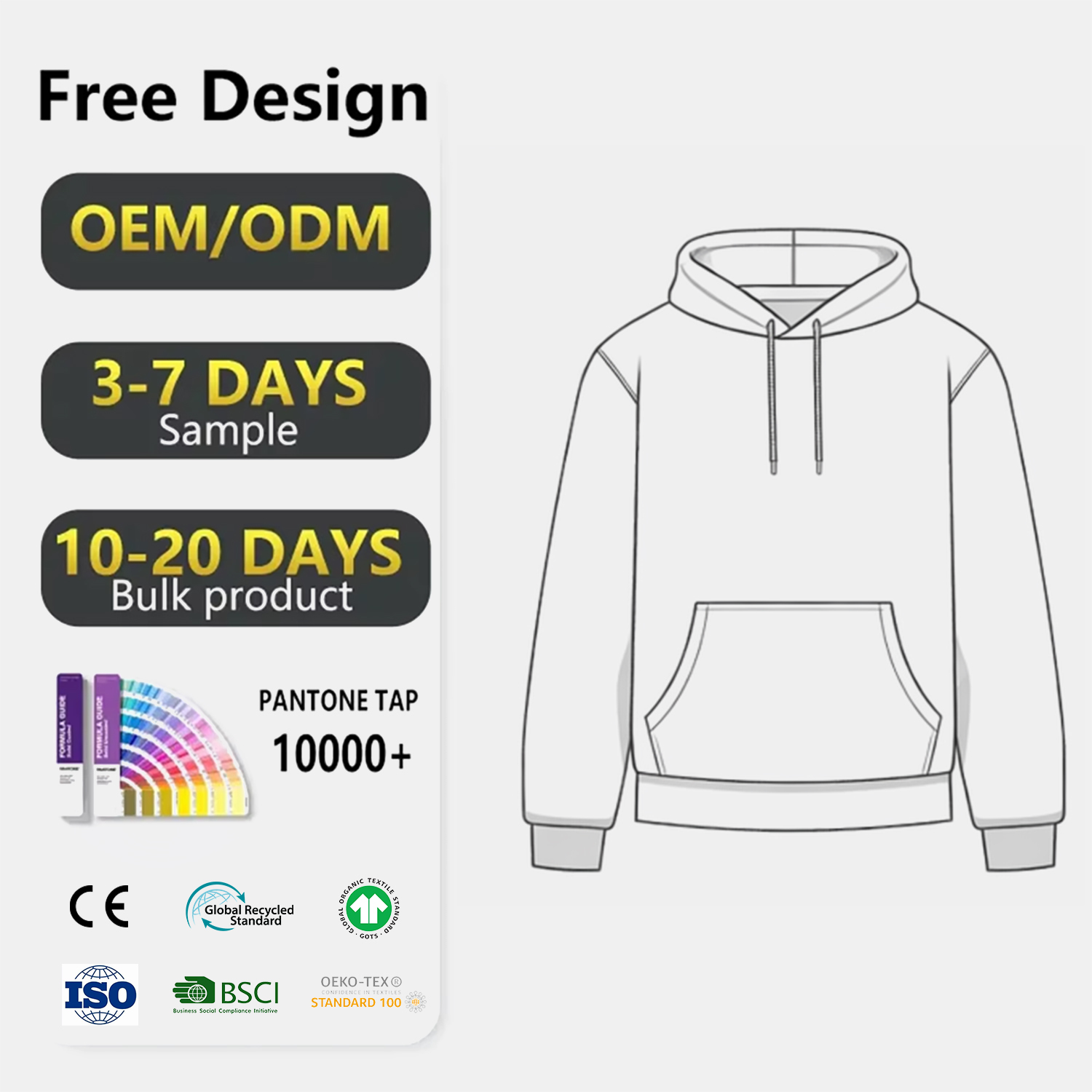Dünner Herren-Pullover Hoodie für Sport 3