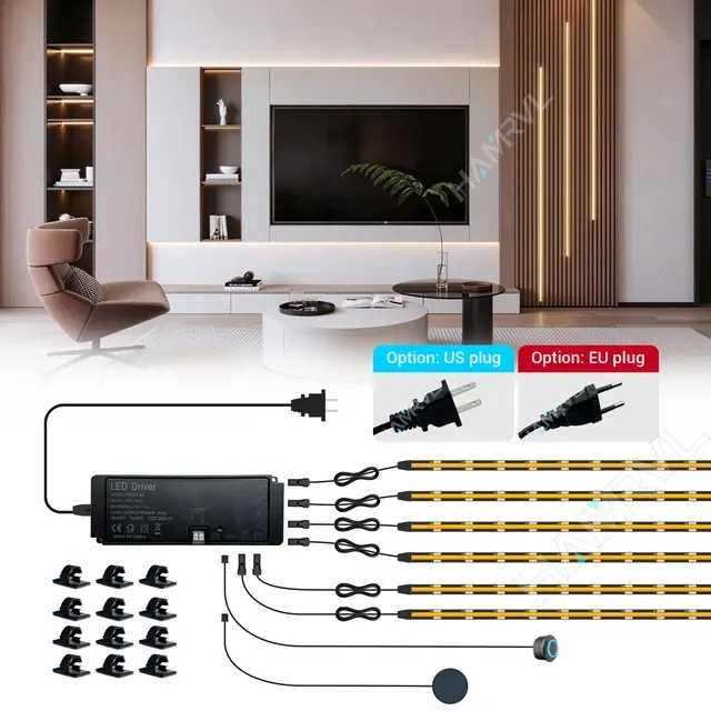 Selbstklebender Touch-Dimmer COB-LED-Streifen Schwarz 2