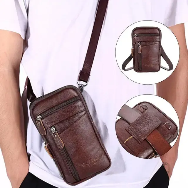 Leder-Gürteltasche für Herren mit Handyfach 2