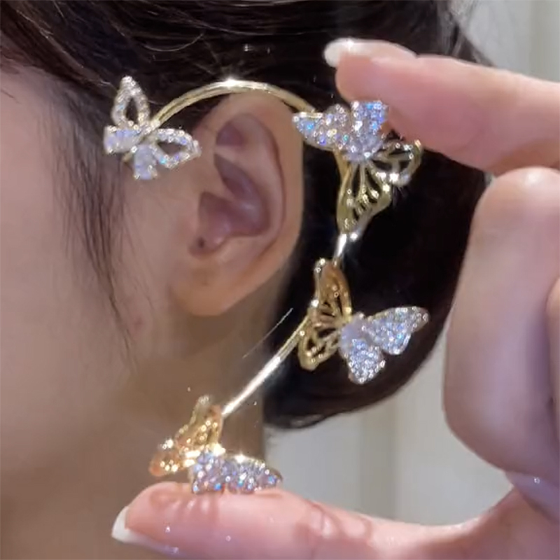 Ohrklemme ohne Piercing mit Zirkonia Schmetterling 3