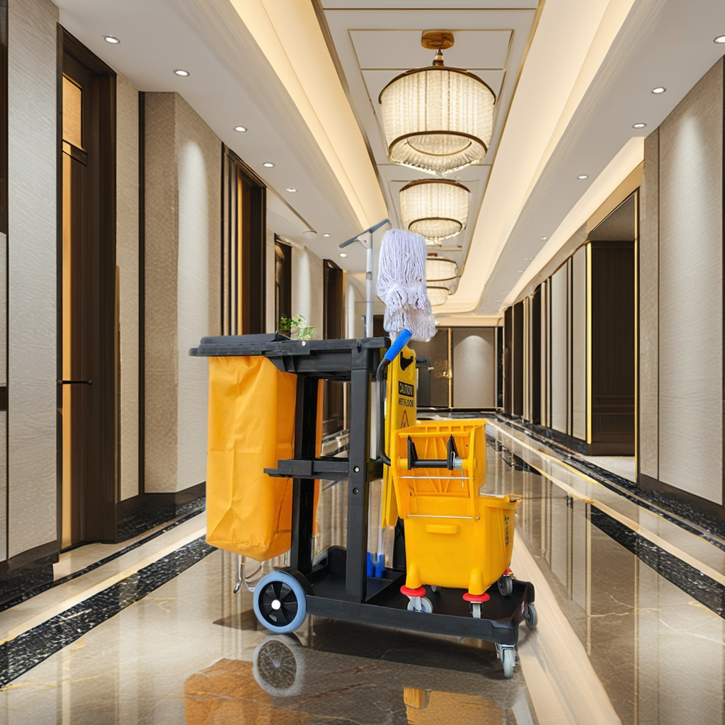 Kunststoff Reinigungswagen mit Griff für Hotels 4