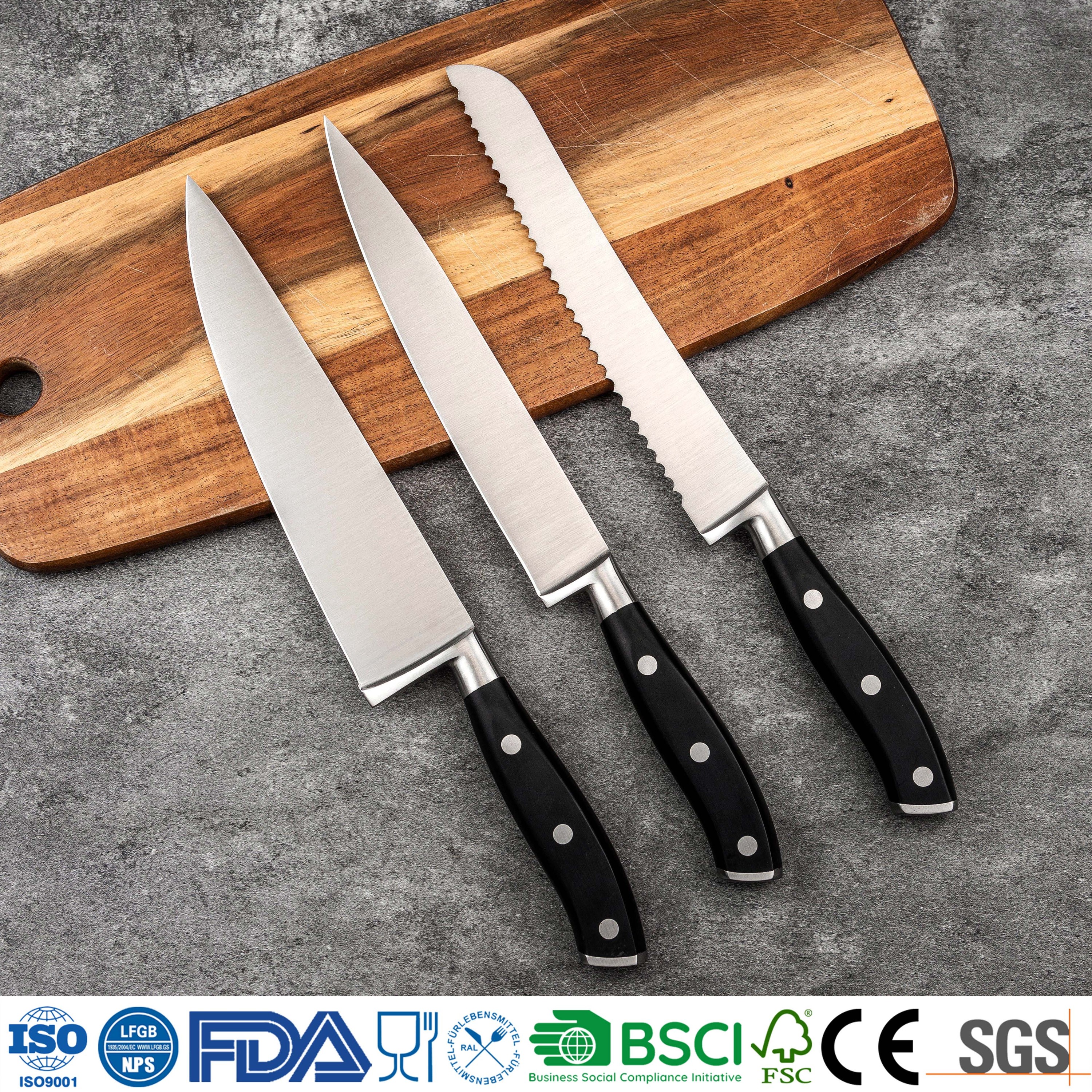 13-teiliges Edelstahl-Messerset mit Block 4