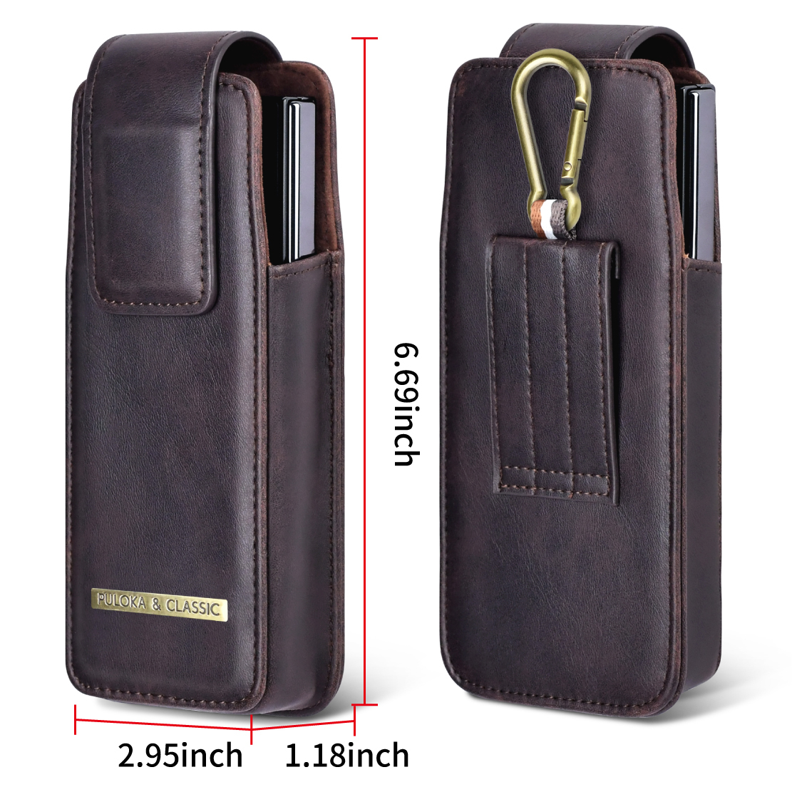 Herren-Ledertasche mit Metallhaken, faltbar 2