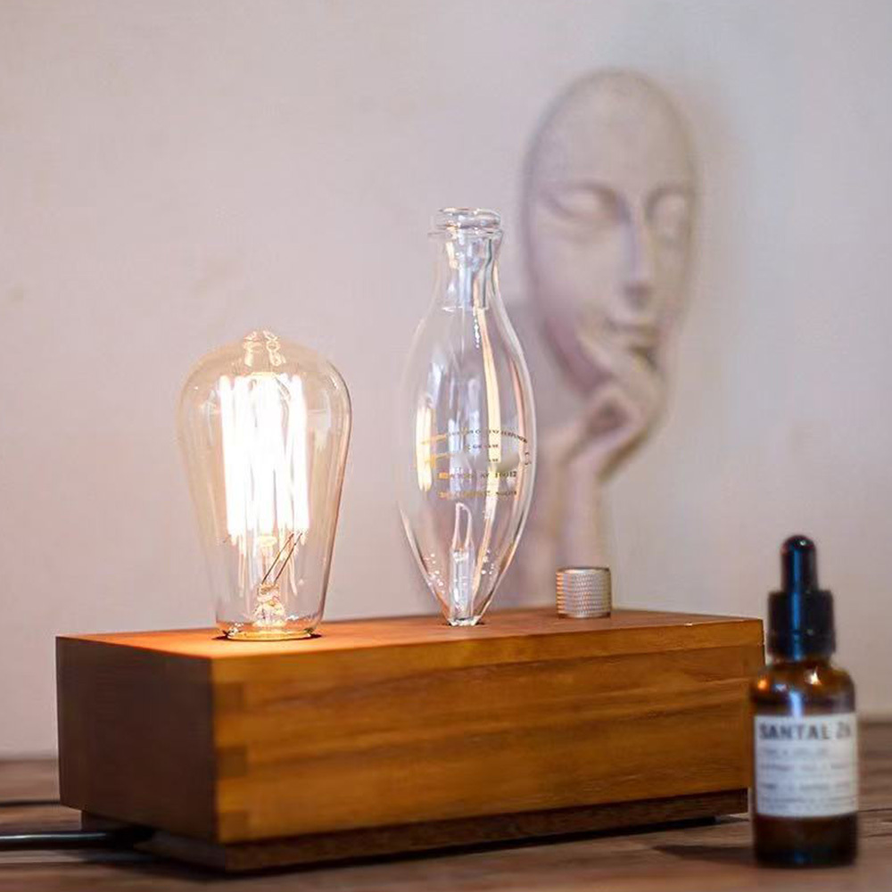 Vintage Holz Ultraschall Diffuser mit Lampe 3