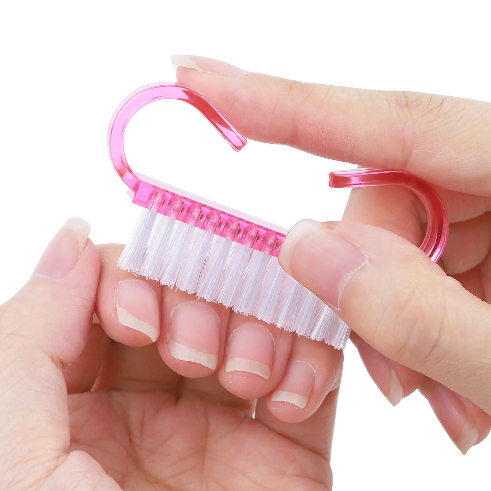 Rosa Acryl-Nagelpinsel-Set mit Staubbürste 4