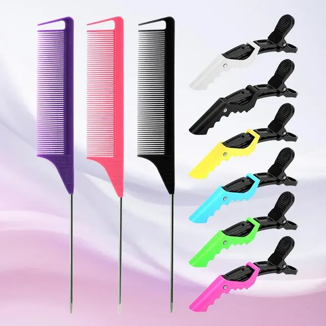 9-teiliges Friseur-Clip-Set mit Stahlstiften 2