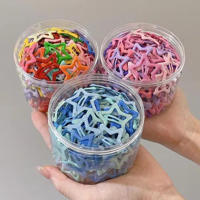 20er-Set Bunte Stern-Haarclips für Mädchen 2