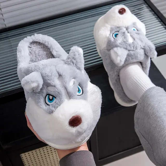 Warme Plüsch-Slipper mit Plattform für Unisex 3
