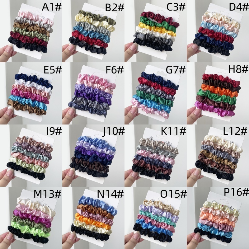 6-teiliges Satin Haargummi Set in Mehrfarbig 2
