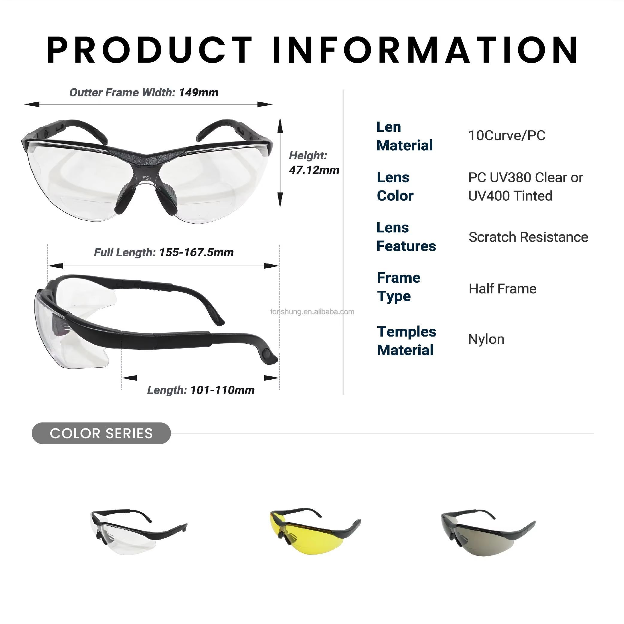 Nylon-Schutzbrille mit Antibeschlag, klar 3