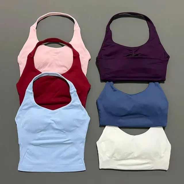 Nahtloses Longline-Neckholder-Tanktop für Damen 3