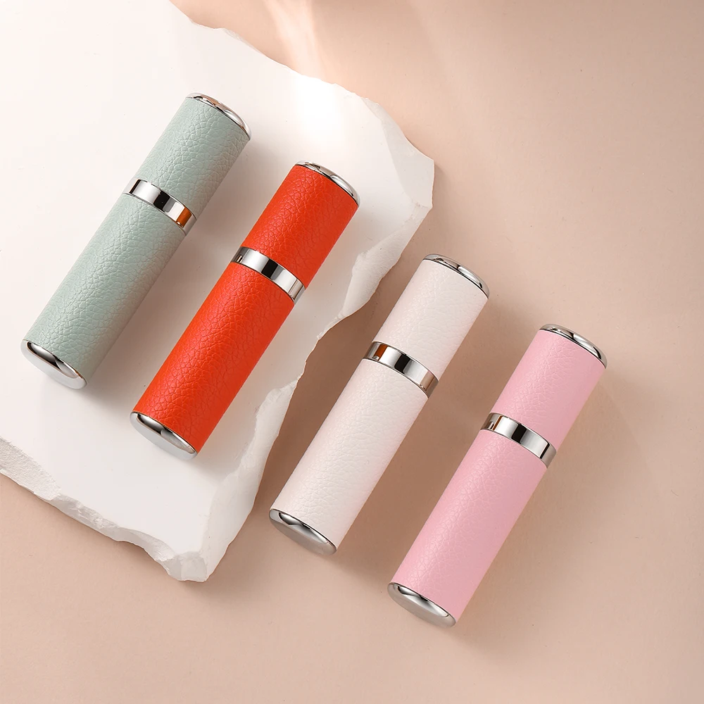 Hochwertiger Leder Metall Mini Parfüm-Zerstäuber 5ml 2