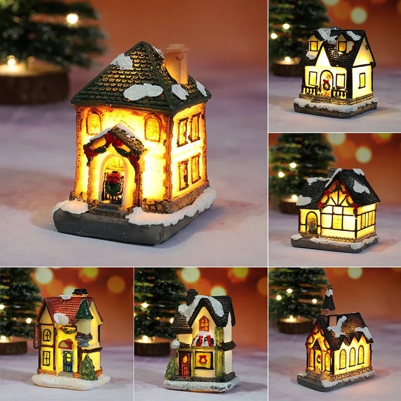 Batteriebetriebene Weihnachtshaus-Lichtornamente 4