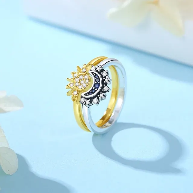 Sterlingsilber-Ring mit Kristall und Herzmotiv 3