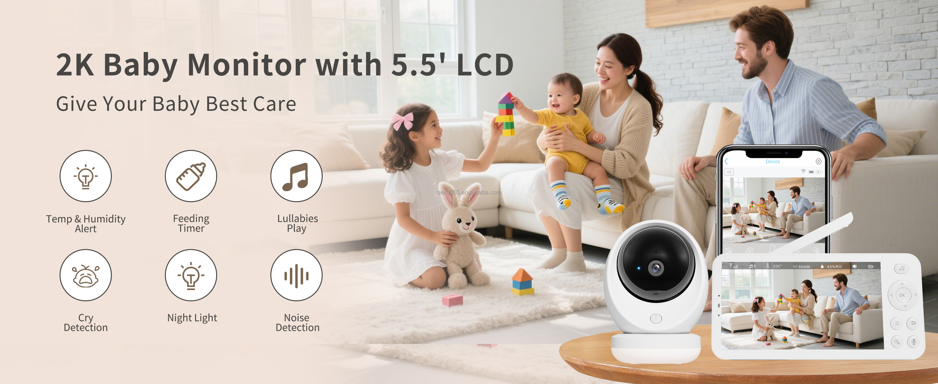 Smart Babyphone mit WLAN und 5,5-Zoll-Display 3