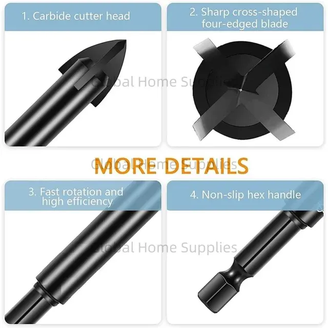 10-teiliges Fliesenbohrer-Set, Hartmetall 3
