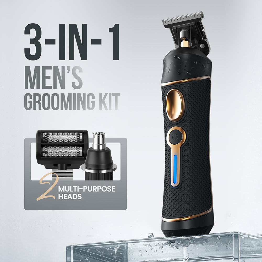 Wiederaufladbarer 3-in-1 Herren Bartschneider-Set