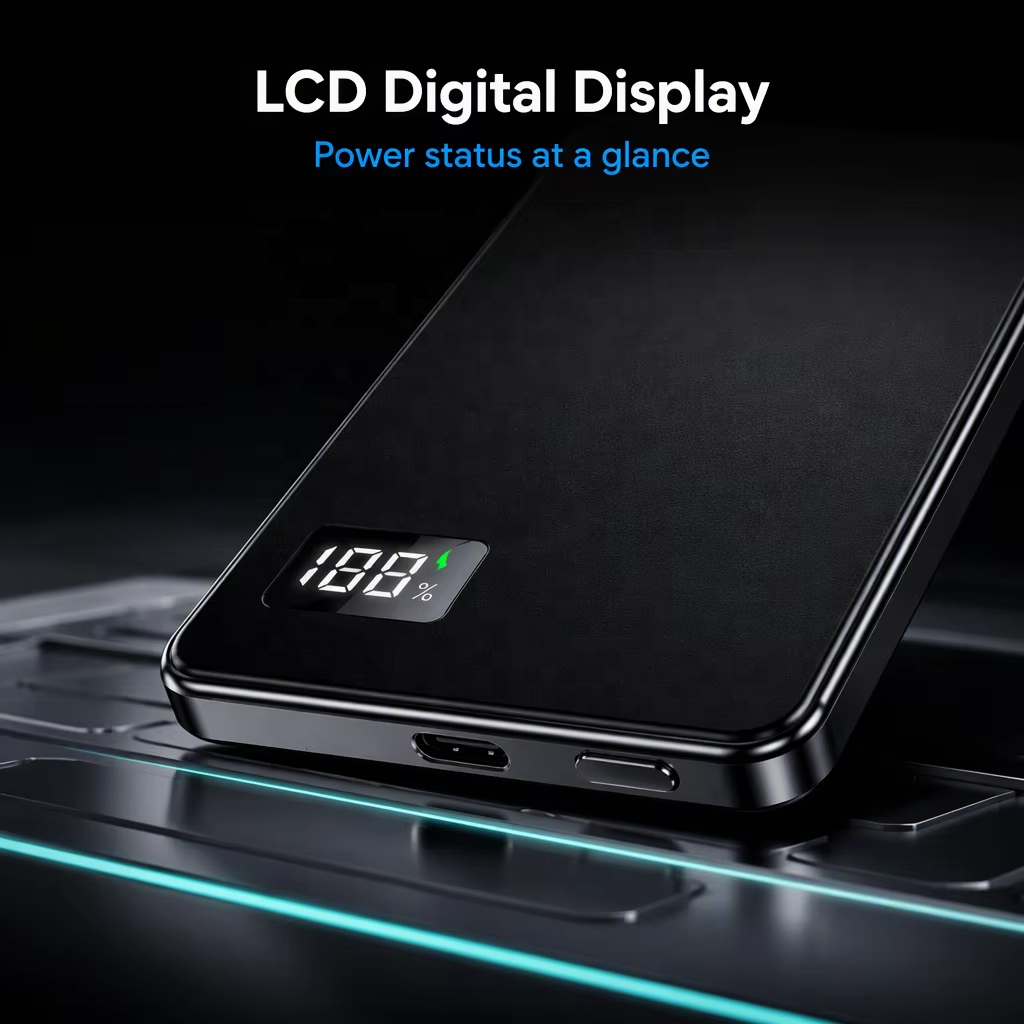 Ultraflacher kabelloser Magnet-Powerbank 10000mAh 2