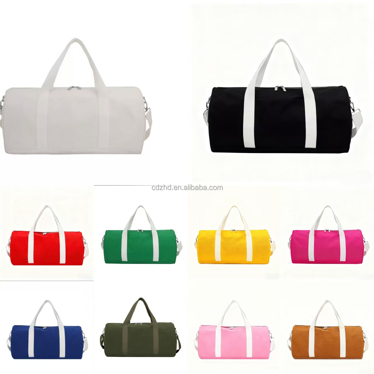 Robuste blaue Canvas-Wochenendtasche groß 2