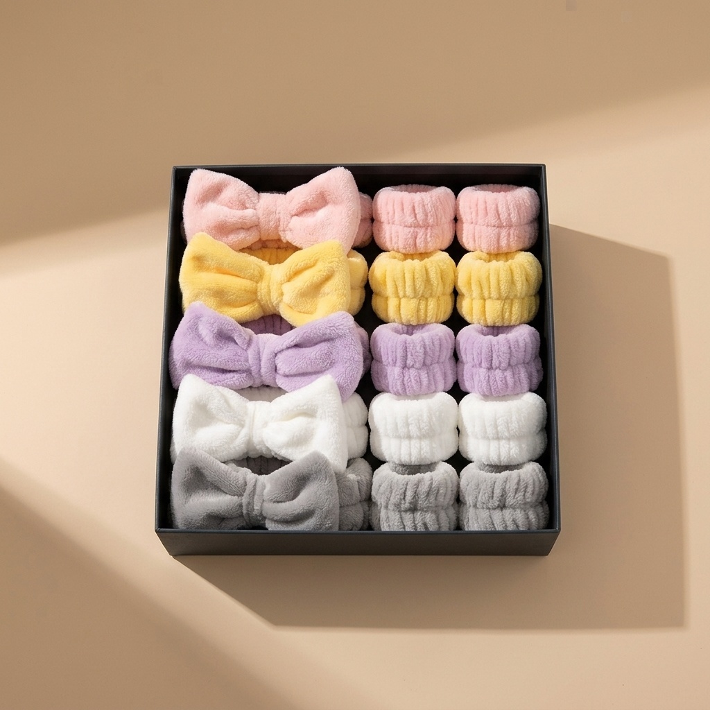 Gesichtspflege Spa Stirnband Waschhandschuh Set 3