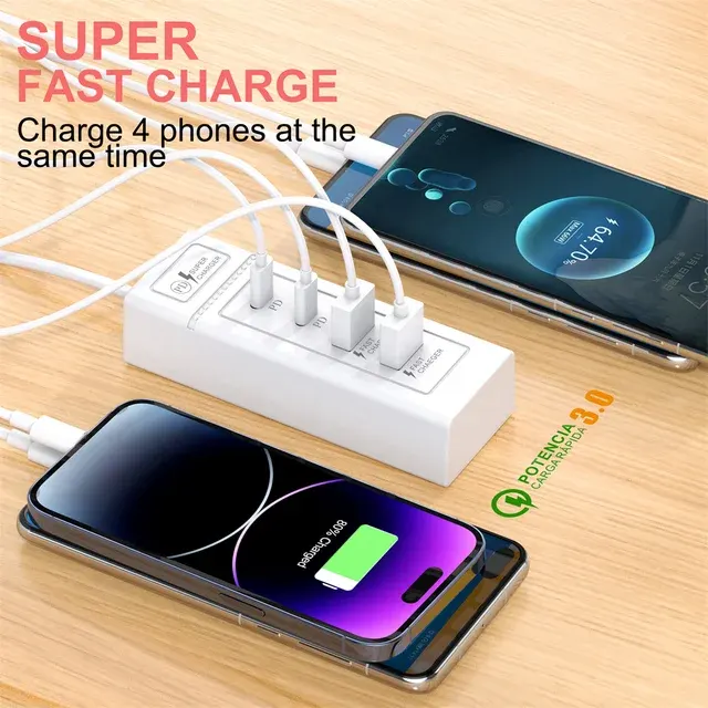 USB-C Mehrfach-Ladegerät mit EU/US/UK-Stecker 3