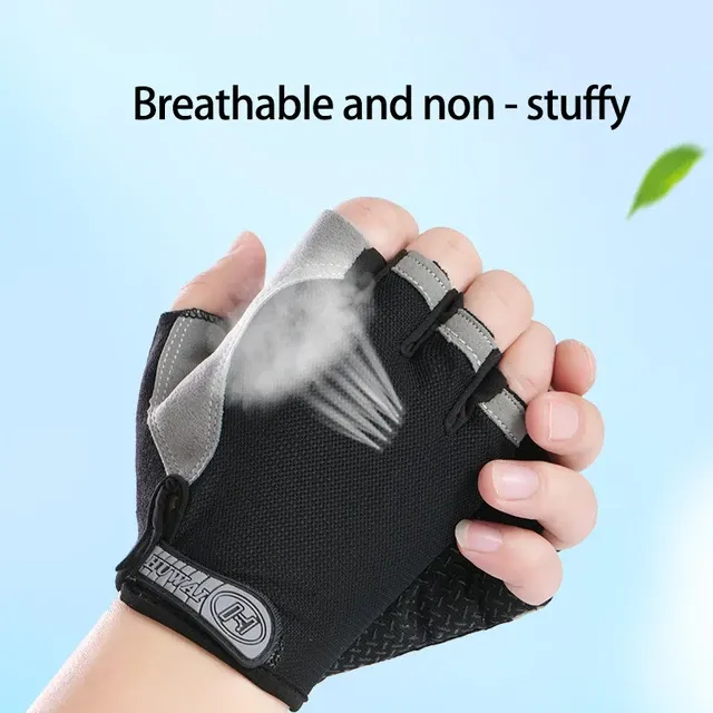 Atmungsaktive Halbfinger-Radhandschuhe mit Handgelenkschutz 3